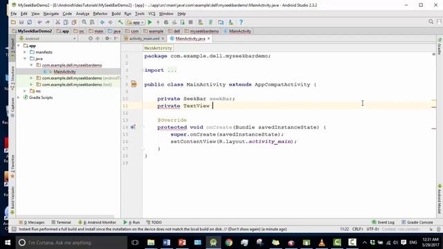Android Bangla Tutorial 2.29 : SeekBar in android studio example смотреть онлайн