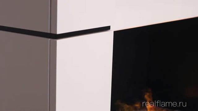 Электрокамин RealFlame | Обрамление Lindelse 26 WT P511+ Black вставка. Очаг 3D Cassette 630 смотреть онлайн