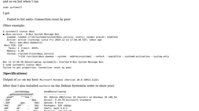 Connection reset by peer on systemctl as root смотреть онлайн