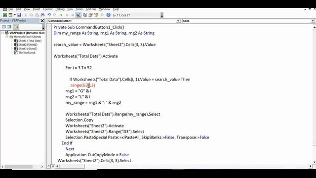 VBA for Dynamic Range by Row and Column смотреть онлайн