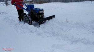 ДАЖЕ МОТОБЛОК НЕ СПРАВЛЯЕТСЯ / ЧИСТКА СНЕГА ТЯЖЁЛЫМ ДИЗЕЛЬНЫМ МОТОБЛОКОМ , САМОДЕЛЬНЫЙ ОТВАЛ