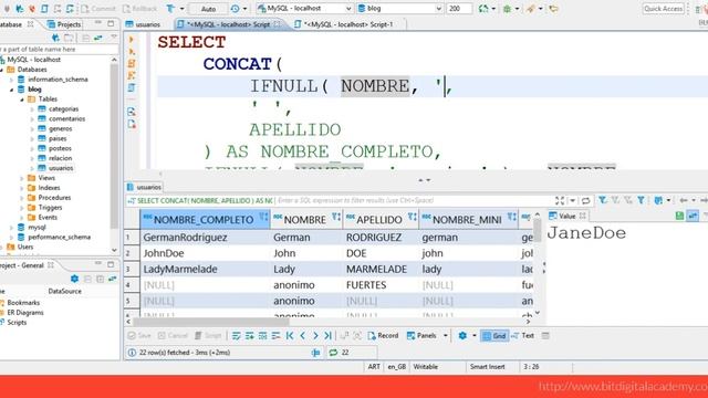 Curso BackEnd U2·38 - Concatenación de valores - MySQL смотреть онлайн