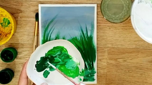 Трава 2 Как нарисовать траву гуашью для детей с 3 х лет. (7 вариантов) Drass drawing смотреть онлайн