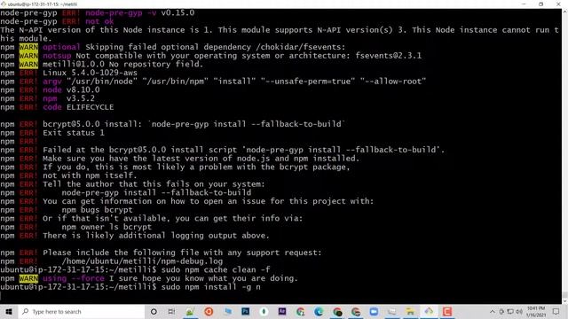 Fix : bcrypt install: `node-pre-gyp install --fallback-to-build` on Linux смотреть онлайн