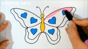 Как нарисовать бабочку поэтапно |  Видео для детей | How to draw a butterfly