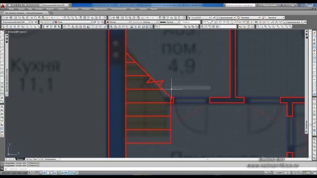 [Самоучитель Автокад] Чертим лестничный марш на плане дома AutoCAD смотреть онлайн