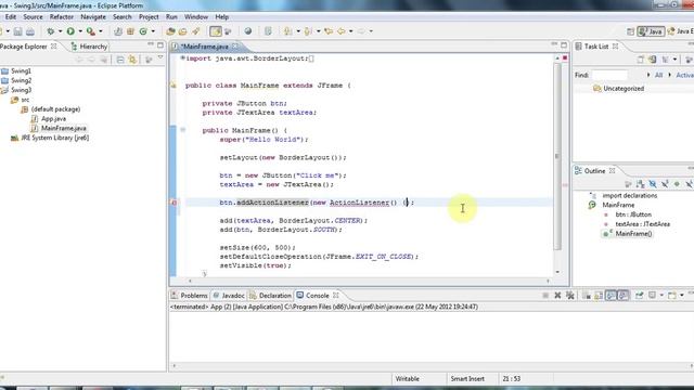 Mastering Java Swing: Responding to Button Clicks, Part 4 смотреть онлайн