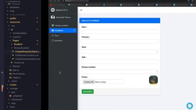 Laravel, Inertia & Vue JS 3 - Projet gestion scolaire: #17 - Ajout d'un étudiant partie 2 смотреть онлайн