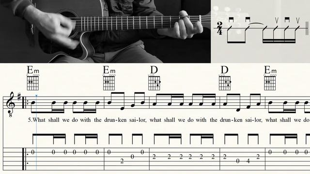 DRUNKEN SAILOR | Guitar Lesson | Tutorial | Sheet Music & TAB | Free PDF