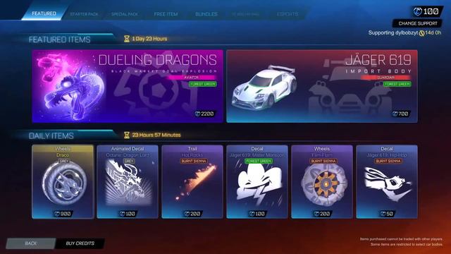 FOREST GREEN DUELING DRAGONS In The ITEM SHOP On Rocket League! смотреть онлайн