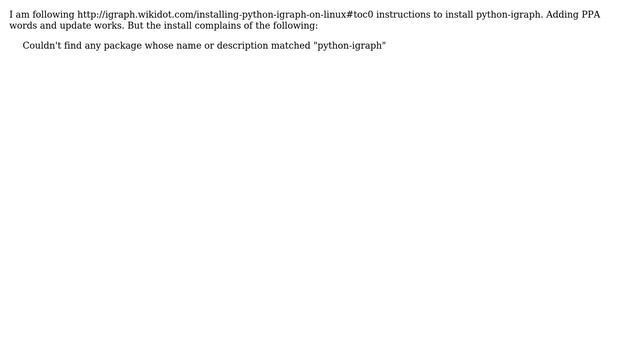 Ubuntu: How to install python-igraph? смотреть онлайн