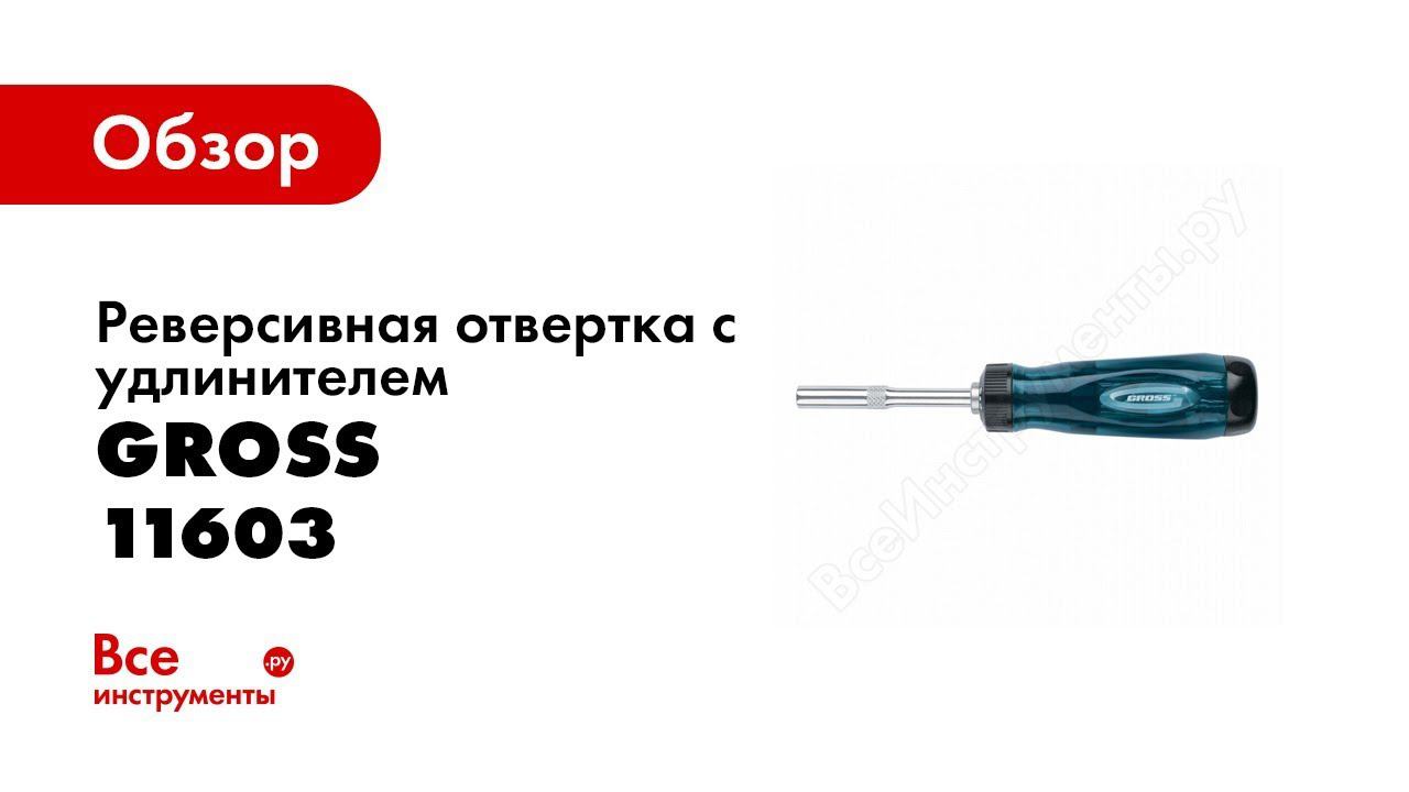 Обзор: Реверсивная отвертка с удлинителем GROSS 12 шт. 11603 смотреть онлайн