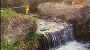 Lego train crash at a REAL waterfall ...