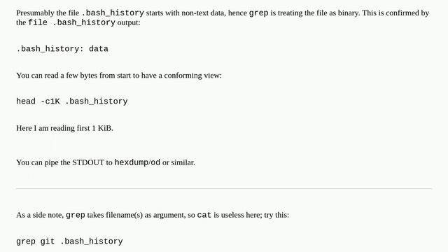 grep returns "Binary file (standard input) matches" when trying to find a string pattern in file смотреть онлайн