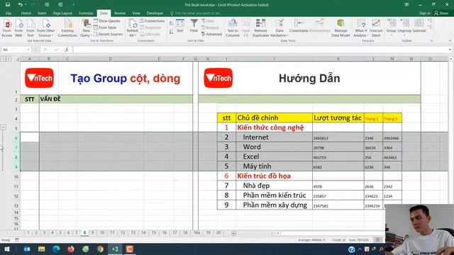 Tạo nhóm (Group) cột dòng trong excel | VnTech | A Bờ Cờ смотреть онлайн