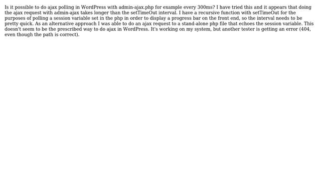 Wordpress: ajax polling with admin-ajax.php смотреть онлайн