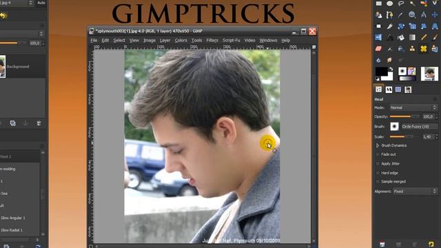 Shave someone in GIMP- Clone & Healing tool (+spot removal) GIMP tutorial смотреть онлайн
