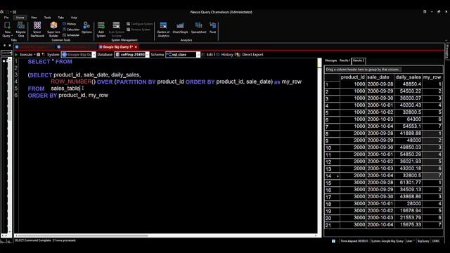 Google BigQuery Row_Number Analytic смотреть онлайн