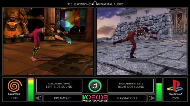 Dreamcast vs PlayStation 2 (SoulCalibur vs Soul Calibur II) Side by Side Comparison @vcdecide смотреть онлайн