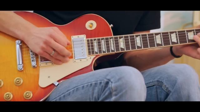 Solo guitar improvisation blues in G with Gibson Les Paul смотреть онлайн