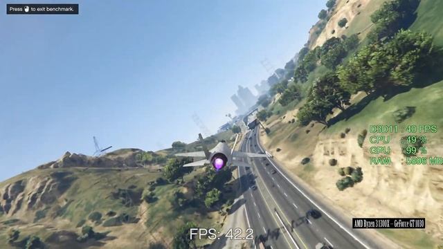 GeForce GT 1030 -- AMD Ryzen 3 1300X -- Grand Theft Auto V GTA V Benchmark смотреть онлайн
