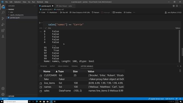 Working With Pandas And Visual Studio Code