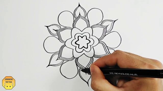 Mandala flower tattoo design drawing смотреть онлайн