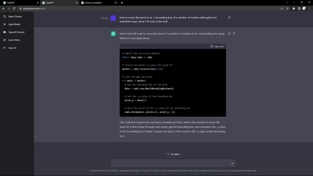Ask OpenAI to create python scripts for Maya смотреть онлайн