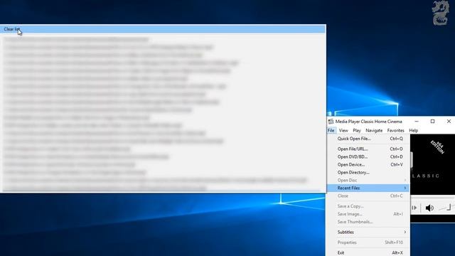 How to clear history in Media Player Classic смотреть онлайн