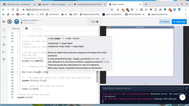 Use for loops to draw blocks in Python смотреть онлайн