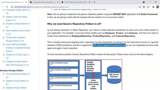 Generic Repository Pattern in C# смотреть онлайн