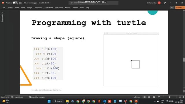 Python turtle graphics | Part 4 | Programming with turtle ?(Part 1) смотреть онлайн