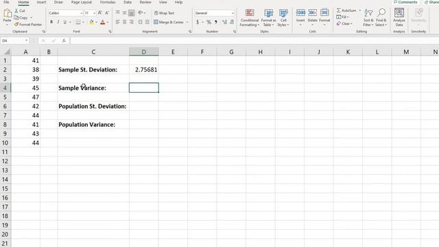 How to Find Standard Deviation and Variance in Excel смотреть онлайн