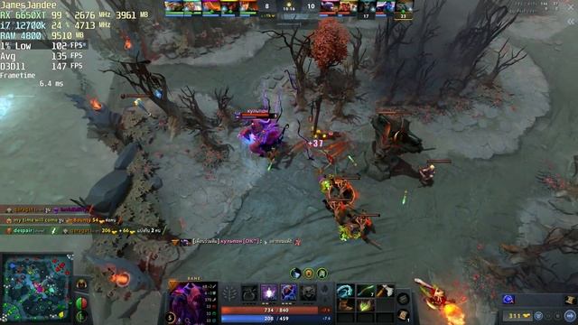 Dota 2 4K 2160p Max Graphic RX 6650 XT i7 12700k September 2022 смотреть онлайн