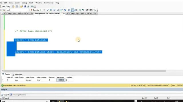 Operator AND in Sql смотреть онлайн