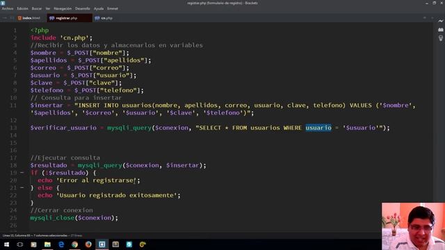 Insertar registros a una base de datos MySQL con PHP смотреть онлайн