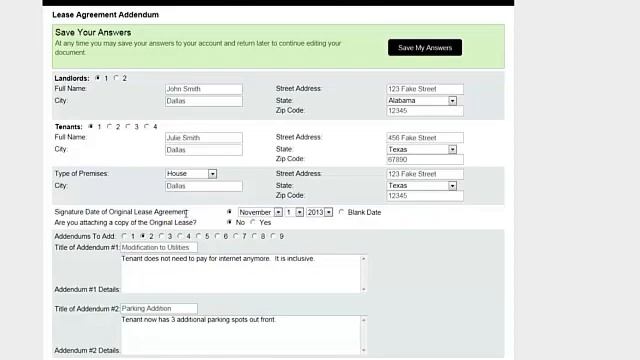 Lease Agreement Addendum/Modification Template Creation - SimpleForms.org смотреть онлайн