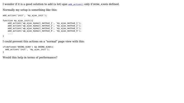 Wordpress: Is it a good idea to init ajax functions only while 'DOING_AJAX' смотреть онлайн