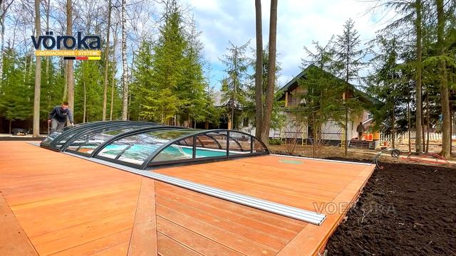 Павильон для бассейна модель Flair Графит Прозрачный поликарбонат смотреть онлайн