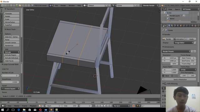 #2 TUTORIAL MEMBUAT KURSI PADA BLENDER 3D 2.79b смотреть онлайн