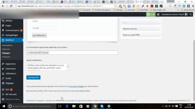 Insérer un formulaire d'inscription MailPoet dans 1 article/page de votre WordPress смотреть онлайн