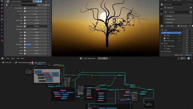 Blender 3.2 Geometry Nodes - 2D Plant Generator 0.4 смотреть онлайн