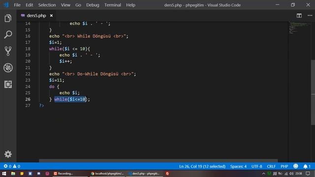 PHP #6 - Döngüler (For-While-Do While-Foreach) смотреть онлайн