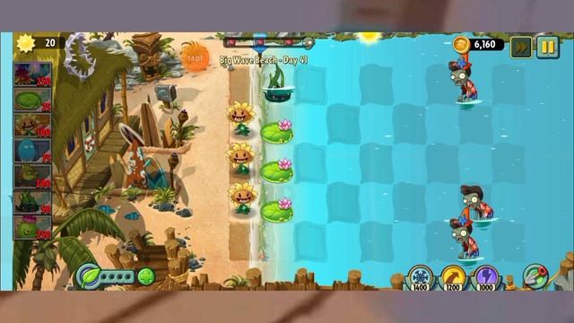 Plants vs Zombies 2 mod reflourished. Пляж большой волны 37-42 day но тоьлко хардкор смотреть онлайн