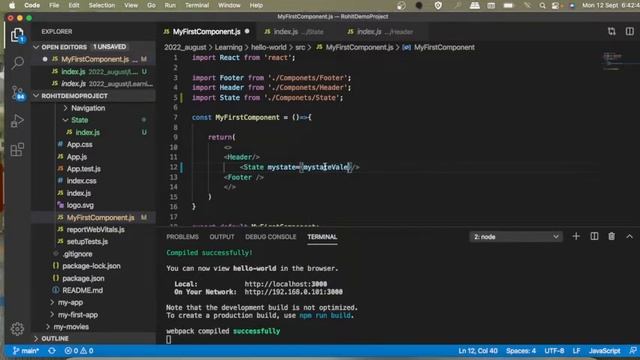 React js Hindi Tutorial #3 class State and Props смотреть онлайн
