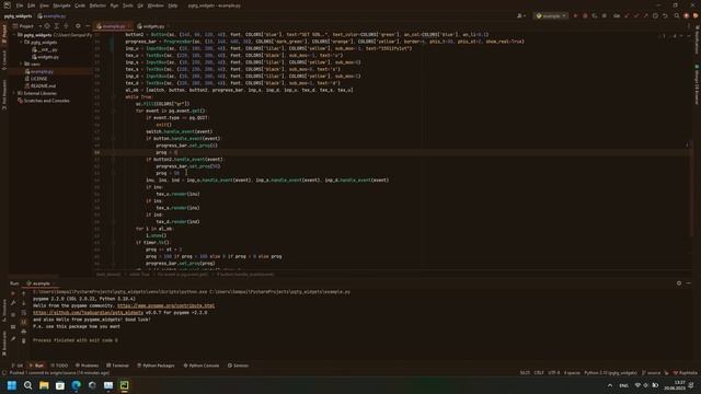 Виджеты для pygame (python3) смотреть онлайн