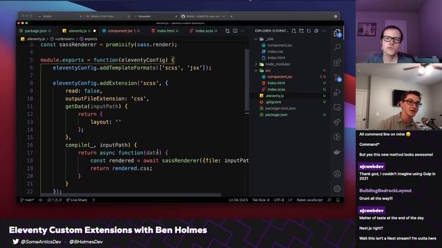 Processing Styles, React, and More with Eleventy Custom Extensions (with Ben Holmes) | Some Antics смотреть онлайн