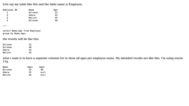 Databases: Adding columns for group by result values in oracle смотреть онлайн