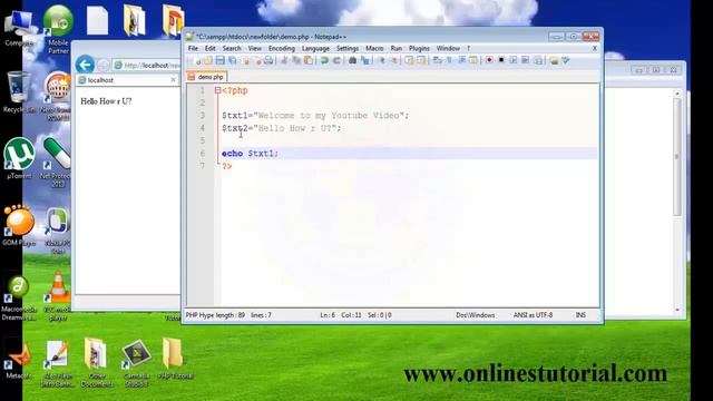 PHP Tutorial in Hindi Urdu 6 Introduction Variable,String Variable 2 2 смотреть онлайн