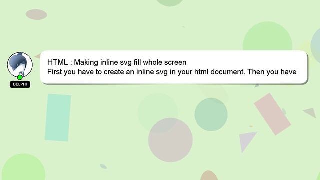 HTML : Making inline svg fill whole screen смотреть онлайн